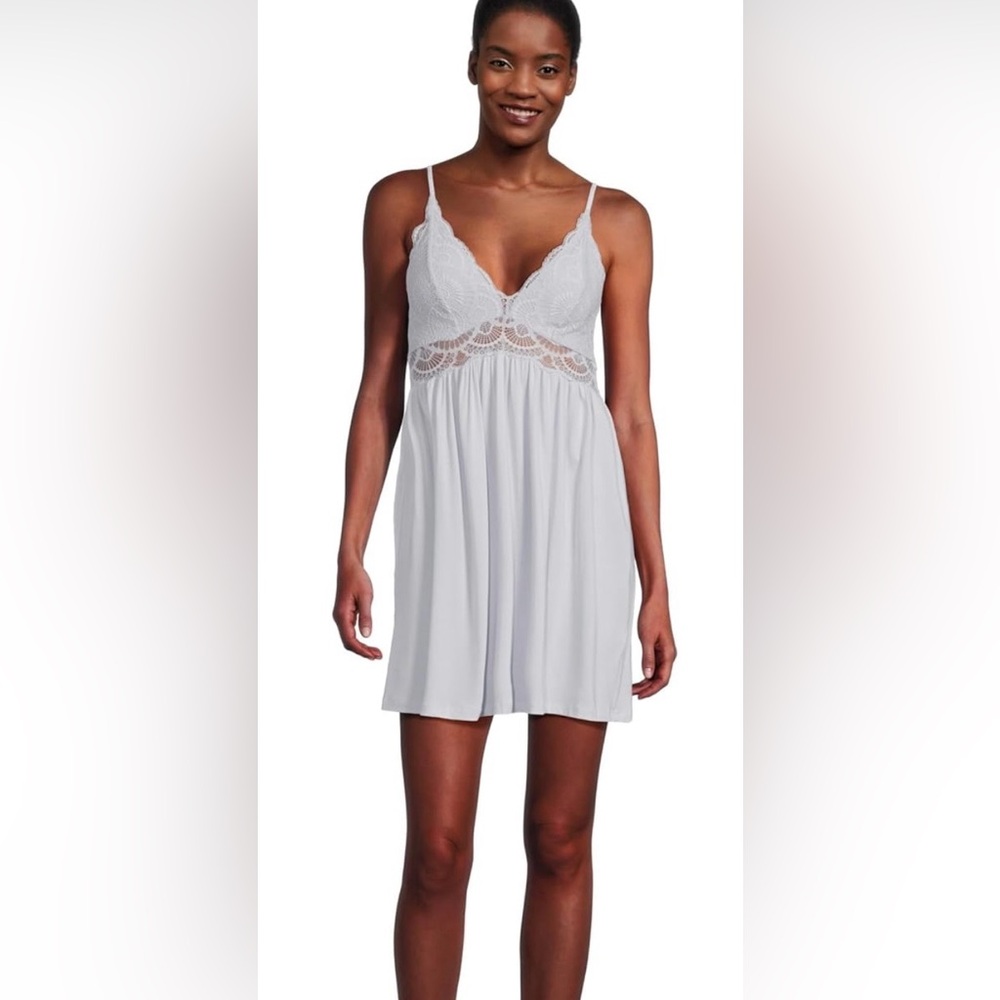 NWOT Eberjey White Lace Babydoll Chemise / Nightgown – Size S/P